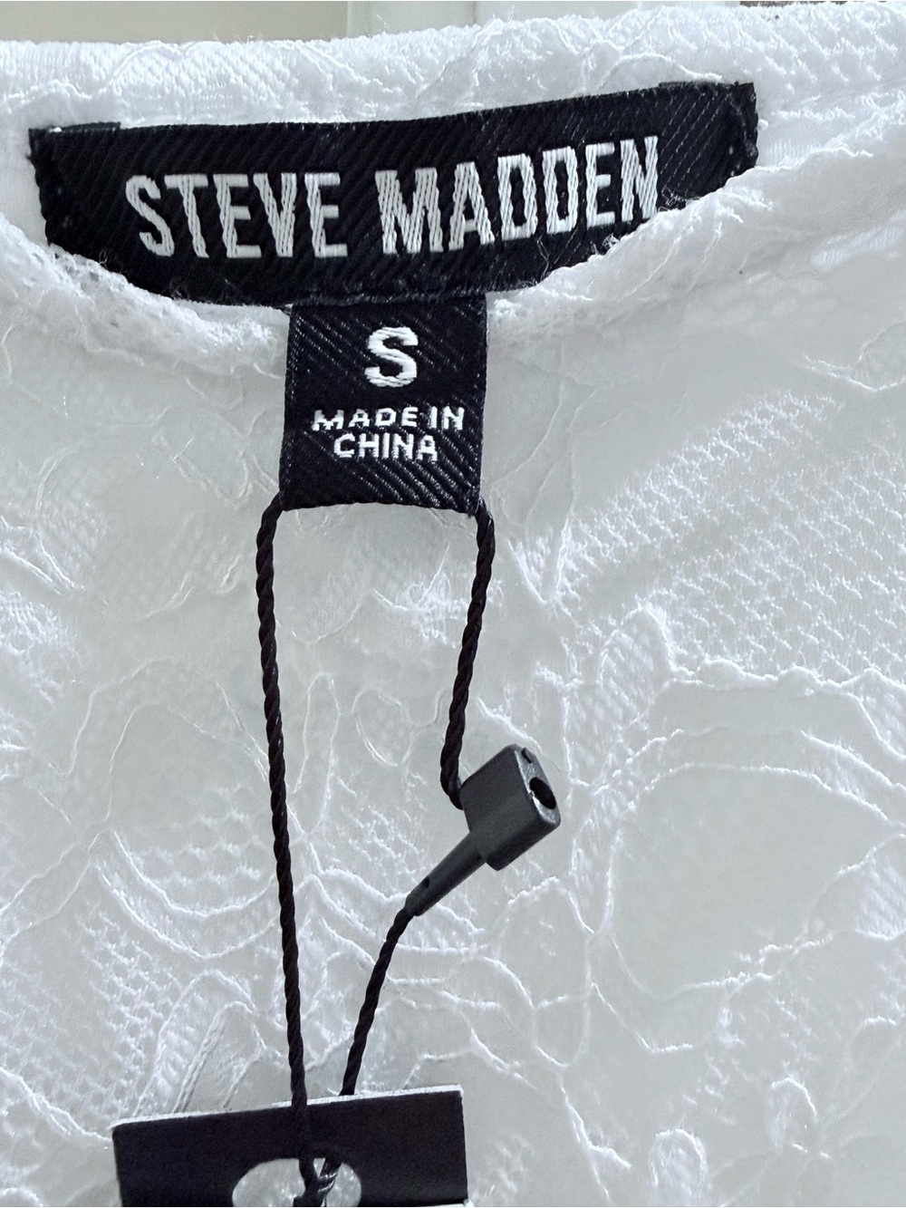 Steve Madden White Lace Tiered Midi Dress with Spaghetti Straps - Picture 8 of 10